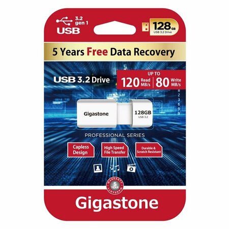 GIGASTONE FLASH DRIVE 128GB 1PK U3128GBWH-BC-R